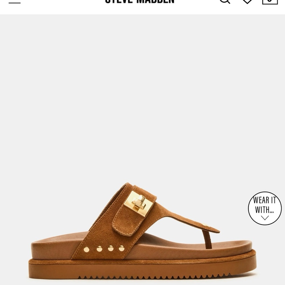Steve Madden olive Thona Sandals with Gold Buckle